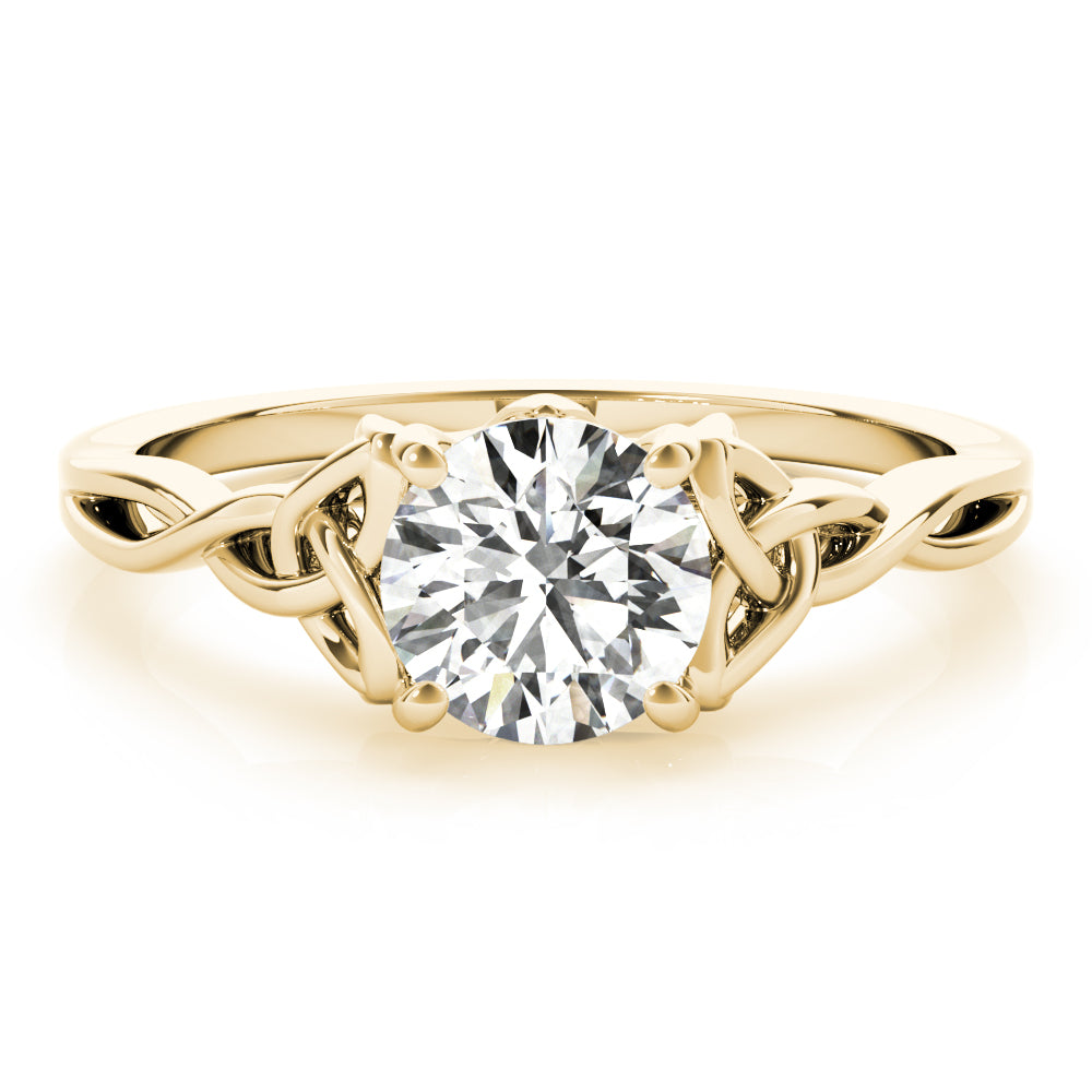 Celtic Love Knot Round Diamond Solitaire Engagement Ring-VIRABYANI